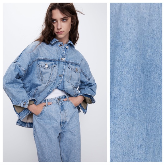 NWT. Zara Oversized Denim Jacket. Size S. - Picture 3 of 14